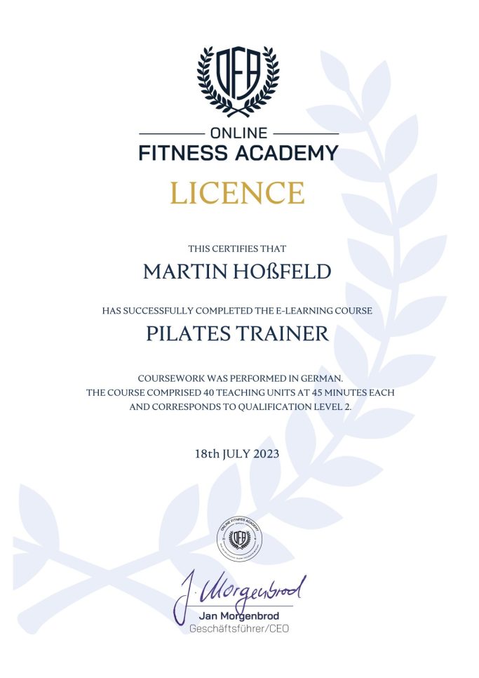 Pilates Trainer Zertifikat ASG